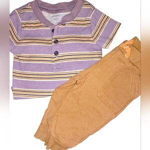 2- Piece Purple Short Sleeve Onesie & Jogger